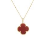 [Eternal Jewelry]CLOVER 25MM NECKLACE GOLD CARNELIAN - Image 2