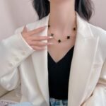 [Eternal Jewelry]CLOVER 10 MOTIFS ONYX NECKLACE - Image 9