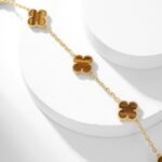 [Eternal Jewelry]CLOVER 10 MOTIFS TIGER EYE NECKLACE - Image 4