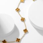 [Eternal Jewelry]CLOVER 10 MOTIFS TIGER EYE NECKLACE - Image 6
