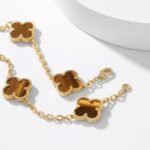 [Eternal Jewelry]CLOVER 10 MOTIFS TIGER EYE NECKLACE - Image 7
