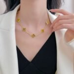[Eternal Jewelry]CLOVER 10 MOTIFS TIGER EYE NECKLACE - Image 9