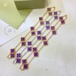 [Eternal Jewelry]CLOVER 10 MOTIFS  PURPLE VIOLET  NECKLACE - Image 4