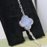 [Eternal Jewelry]CLOVER  5 MOTIF PURPLE CHALCEDONY BRACELET SILVER - Image 4