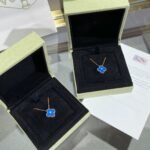 [Eternal Jewelry]CLOVER 15MM DIAMOND AND BLUE AGATE NECKLACE - Image 5