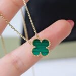 [Eternal Jewelry]CLOVER 15MM MALACHITE SINGLE FLOWER  NECKLACE - Image 7