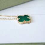 [Eternal Jewelry]CLOVER 15MM MALACHITE SINGLE FLOWER  NECKLACE - Image 8