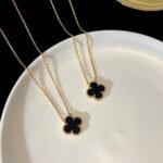 [Eternal Jewelry]CLOVER 15MM BLACK ONYX SINGLE FLOWER NECKLACE - Image 6