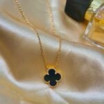 [Eternal Jewelry]CLOVER 15MM BLACK ONYX SINGLE FLOWER NECKLACE - Image 5