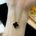 [Eternal Jewelry]CLOVER 15MM BLACK ONYX SINGLE FLOWER NECKLACE - Image 7
