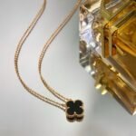 [Eternal Jewelry]CLOVER 15MM BLACK ONYX SINGLE FLOWER NECKLACE - Image 4