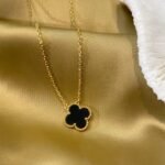 [Eternal Jewelry]CLOVER 15MM BLACK ONYX SINGLE FLOWER NECKLACE - Image 8