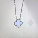 [Eternal Jewelry]CLOVER 15MM BLUE CHALCEDONY NECKLACE SILVER - Image 6