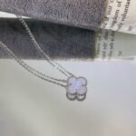 [Eternal Jewelry]CLOVER 15MM BLUE CHALCEDONY NECKLACE SILVER - Image 8