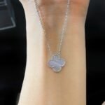 [Eternal Jewelry]CLOVER 15MM BLUE CHALCEDONY NECKLACE SILVER - Image 5