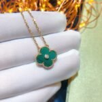 [Eternal Jewelry]CLOVER 15MM DIAMOND TURQUOISE NECKLACE - Image 4