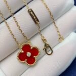 [Eternal Jewelry]CLOVER 15MM DIAMOND CARNELIAN NECKLACE - Image 3