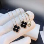 [Eternal Jewelry]CLOVER 15MM DIAMOND ONYX NECKLACE - Image 5