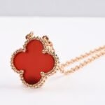 [Eternal Jewelry]CLOVER 15MM CARNELIAN SINGLE FLOWER NECKLACE - Image 7