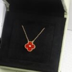 [Eternal Jewelry]CLOVER 15MM DIAMOND CARNELIAN NECKLACE - Image 6