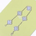 [Eternal Jewelry]CLOVER  5 MOTIF PURPLE CHALCEDONY BRACELET SILVER - Image 7