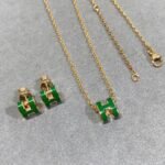 [Eternal Jewelry]POP H GREEN NECKLACE SILVER AND GOLD - Image 5