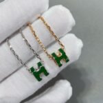 [Eternal Jewelry]POP H GREEN NECKLACE SILVER AND GOLD - Image 2