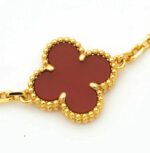 [Eternal Jewelry]CLOVER  5 MOTIFS CARNELIAN GOLD BRACELET - Image 8