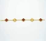[Eternal Jewelry]CLOVER  5 MOTIFS CARNELIAN GOLD BRACELET - Image 5