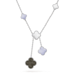 [Eternal Jewelry]CLOVER MOP CHALCEDONY NECKLACE SILVER 6 MOTIF - Image 2