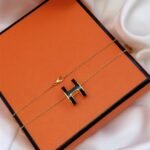 [Eternal Jewelry]HM CLIC BLACK ENAMEL GOLD NECKLACE - Image 9