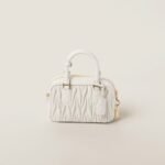 Arcadie Matelassé Soft Lamb Leather Handbag White - Image 4