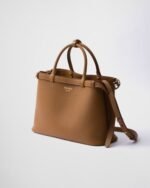Prada Buckle Medium Leather Double-Belted Handbag - Image 5