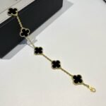 [Eternal Jewelry]CLOVER  5 MOTIFS BLACK ONYX BRACELET - Image 9