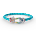 [Eternal Jewelry]FORC LARGE HORSESHOE  COLORED DIAMOND BRACELET SILVER - Image 8