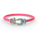 [Eternal Jewelry]FORC LARGE HORSESHOE  COLORED DIAMOND BRACELET SILVER - Image 12