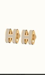 [Eternal Jewelry]MINI POP H GOLD EARRINGS GREY - Image 2