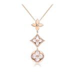 [Eternal Jewelry]COLOR BLOSSOM LARIAT NECKLACE PINK GOLD WHITE MOTHER PEARL AND DIAMOND - Image 2