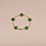 [Eternal Jewelry]CLOVER 5 MOTIFS MALACHITE BRACELET - Image 7