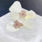 [Eternal Jewelry]FRIVOLE PINK GOLD FLOWER DIAMOND EARRINGS - Image 7