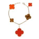 [Eternal Jewelry]CLOVER BRACELET 5 MOTIFS CARNELIAN TIGER EYE - Image 2