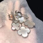 [Eternal Jewelry]CLOVER EARRINGS WHITE MOP 4 MOTIFS SILVER - Image 3