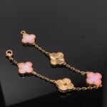 [Eternal Jewelry]CLOVER BRACELET 5 MOTIF PINK AND PINK GOLD - Image 2