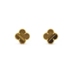 [Eternal Jewelry]CLOVER MEDIUM 1 MOTIFS TIGER EYE EARRINGS - Image 2