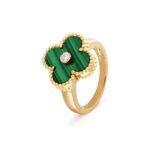 [Eternal Jewelry]CLOVER MALACHITE RING GOLD DIAMOND - Image 2